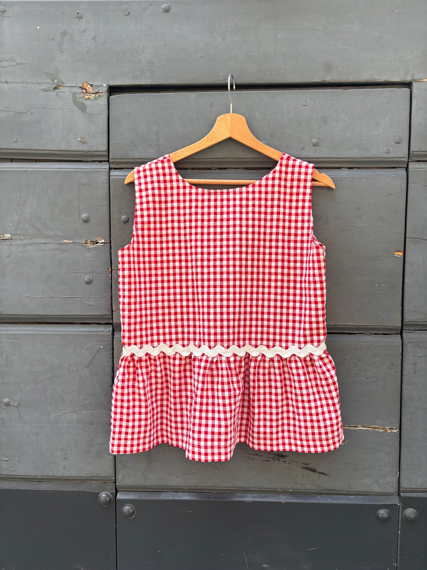 TOP BALZA seersucher rosso
