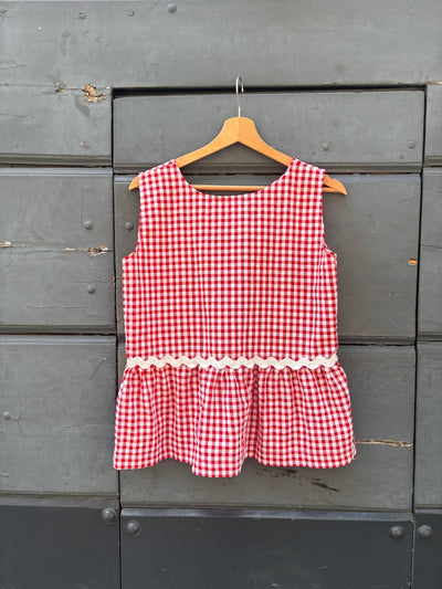 TOP BALZA seersucher rosso