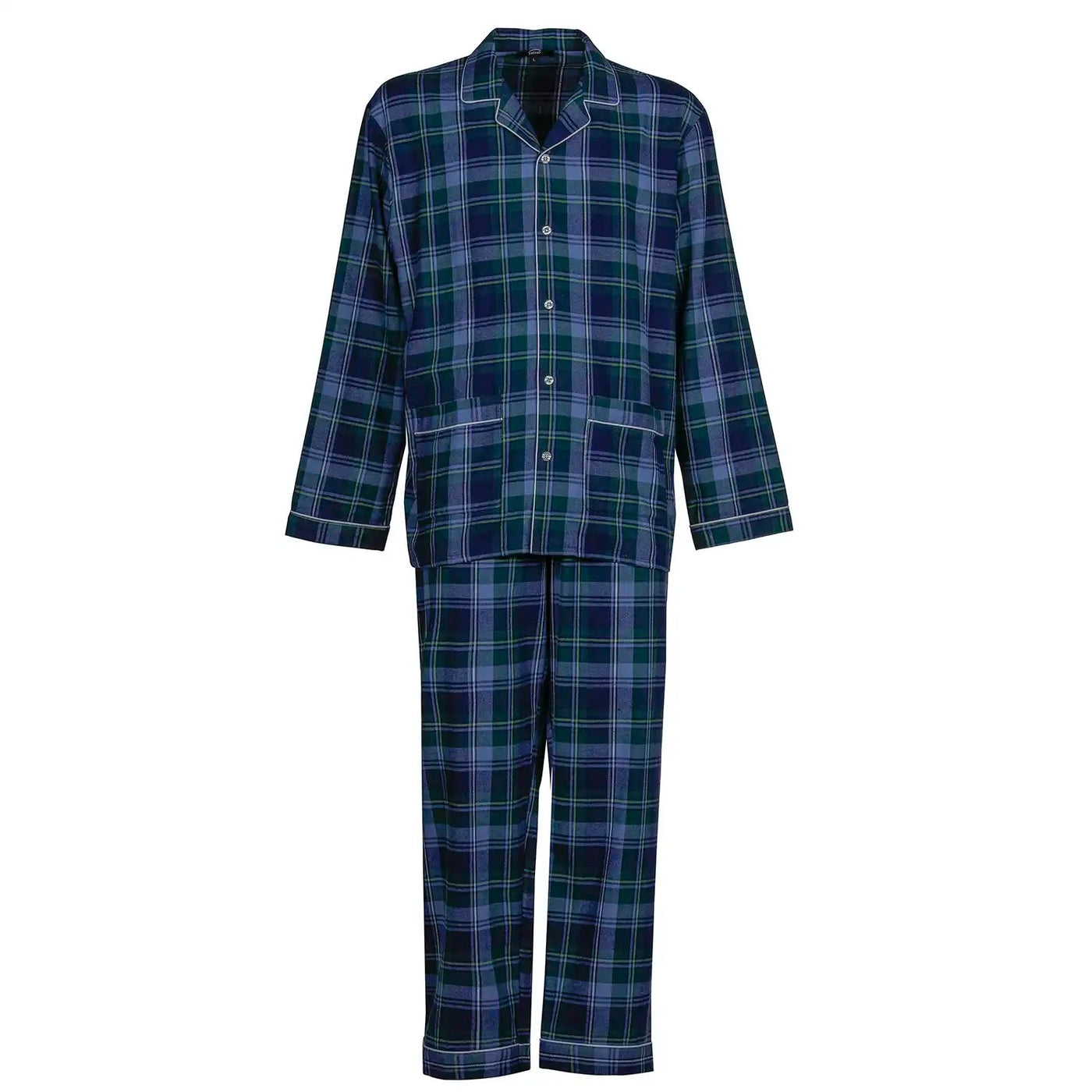 Pigiama UOMO flanella tartan verde e blu - GIRIC