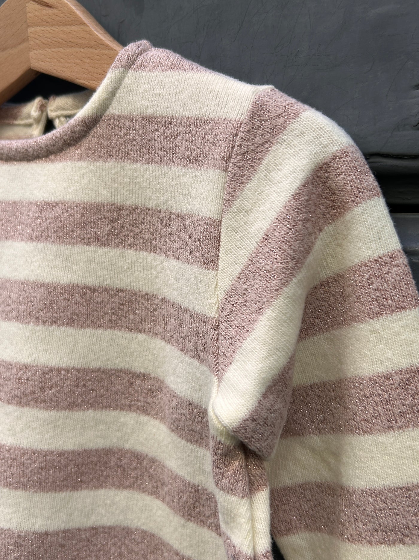 Felpa RUOTA caldo cotone righe rosa lurex