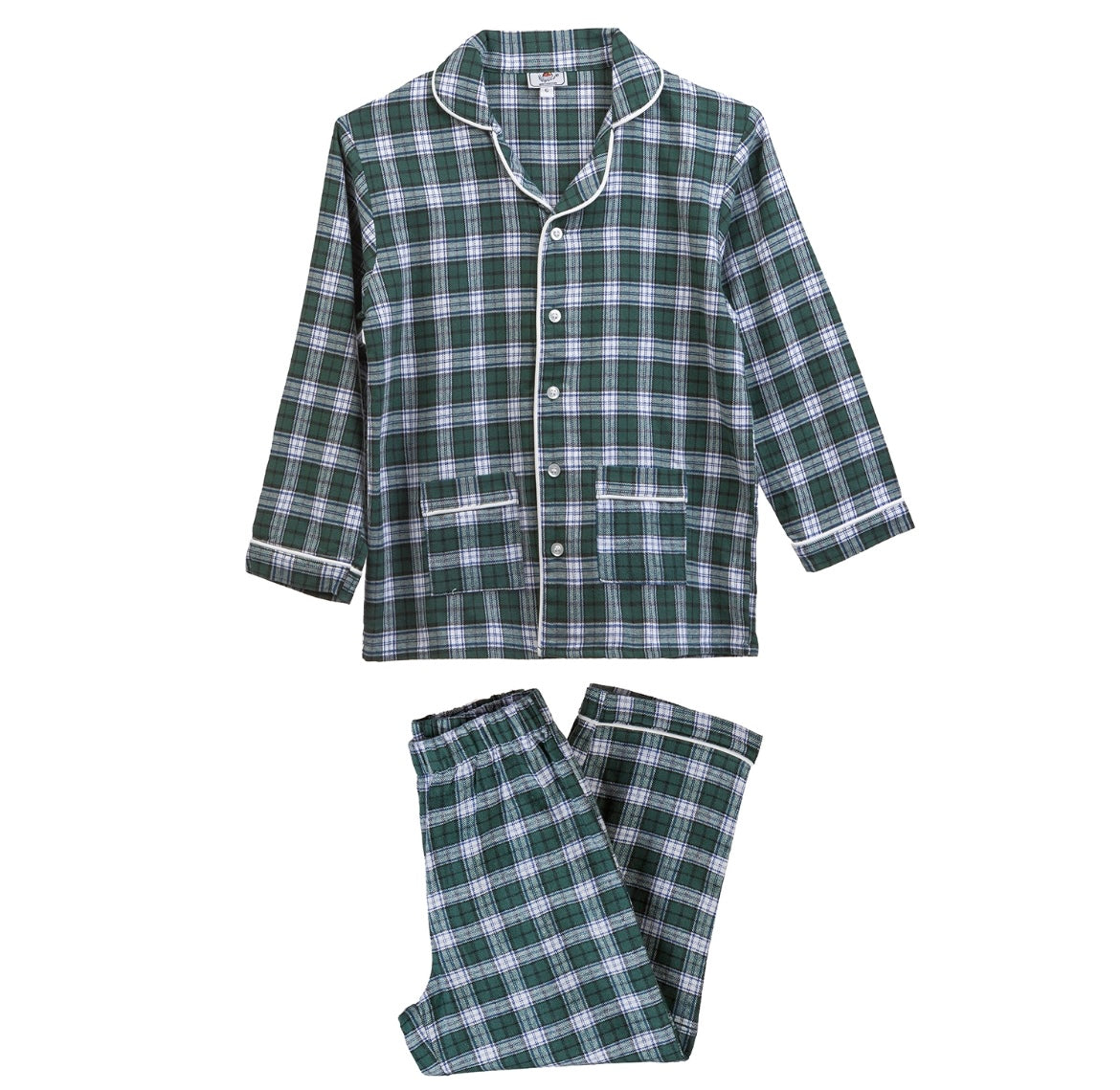 Pigiama JUNIOR flanella tartan verde - Albert