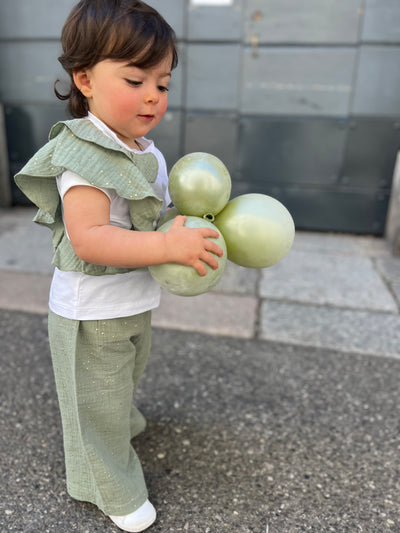 Completo t-shirt PETALO menta pepita