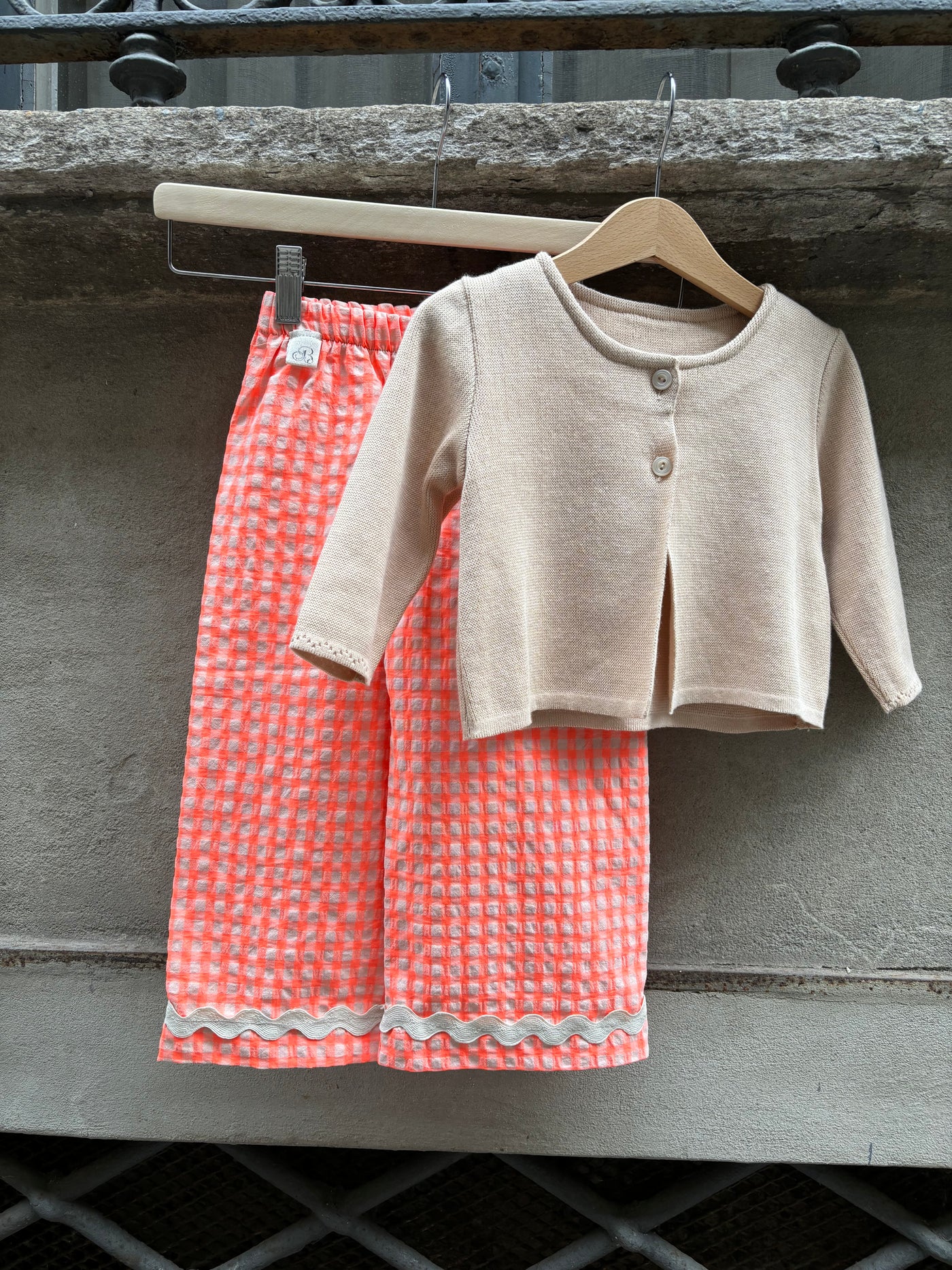 REBECCA Pantalone seersucker fluo arancio