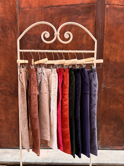 Pantalone NEW YORK panna coste velluto