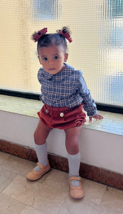 TEA camicetta tartan Stewart coccio jeans