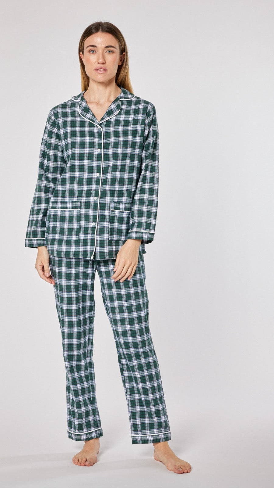 Pigiama DONNA flanella tartan verde