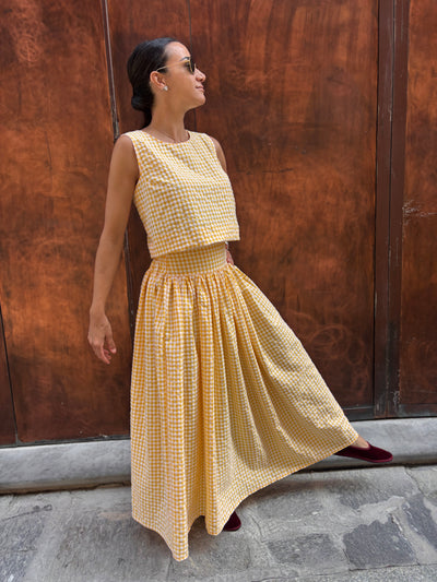 Completo DONNA seersucker giallo