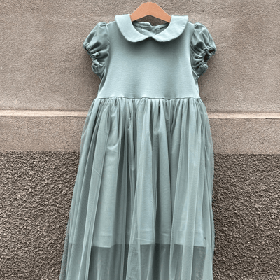 Abito IRIS verde menta con tulle