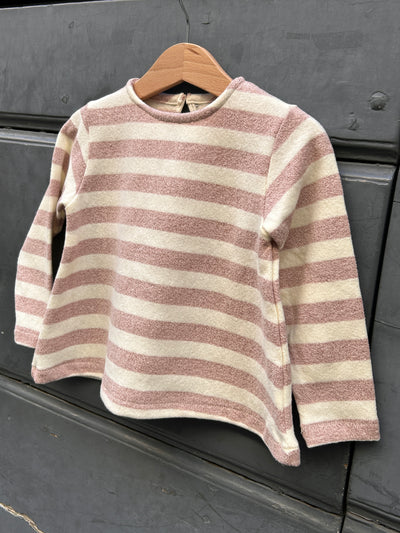 Felpa RUOTA caldo cotone righe rosa lurex