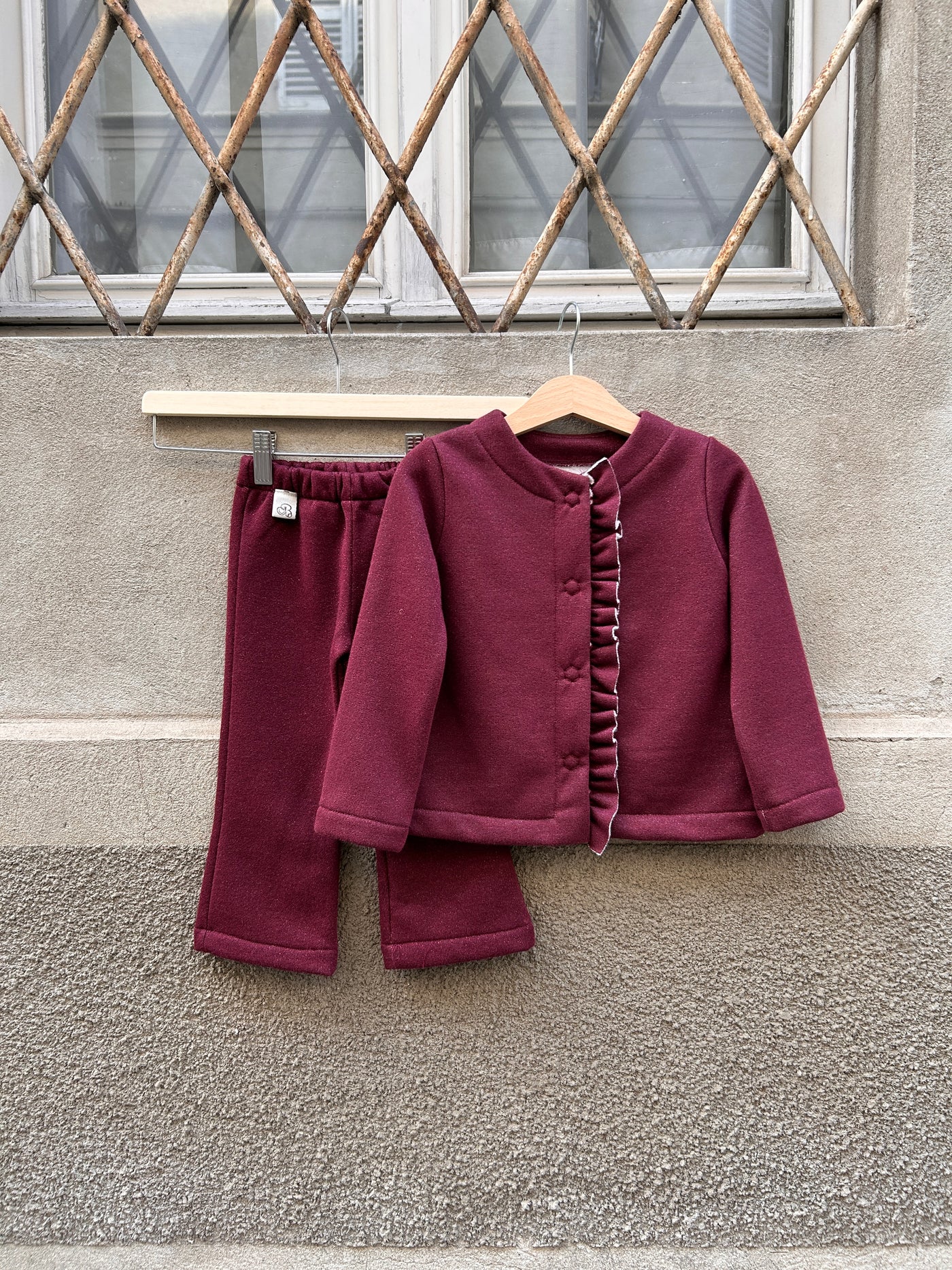 Pantalone ZOE felpa burgundy lurex
