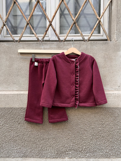 Pantalone ZOE felpa burgundy lurex
