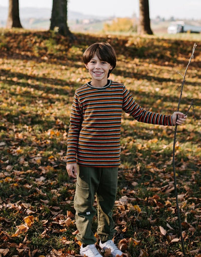 Maglioncino MATTEO a righe Verdone Arancio