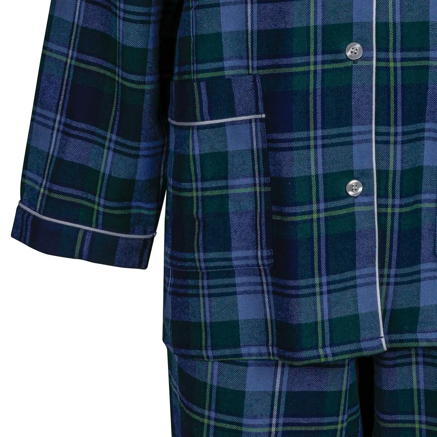 Pigiama DONNA flanella tartan verde e blu - GIRIC
