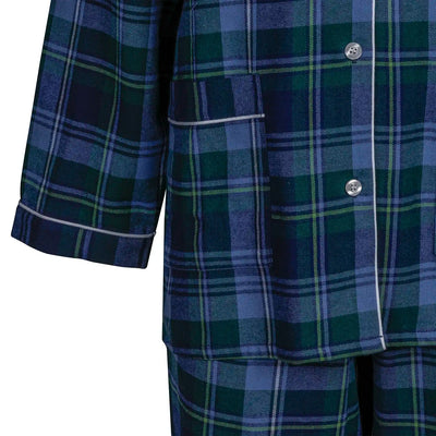 Pigiama DONNA flanella tartan verde e blu - GIRIC
