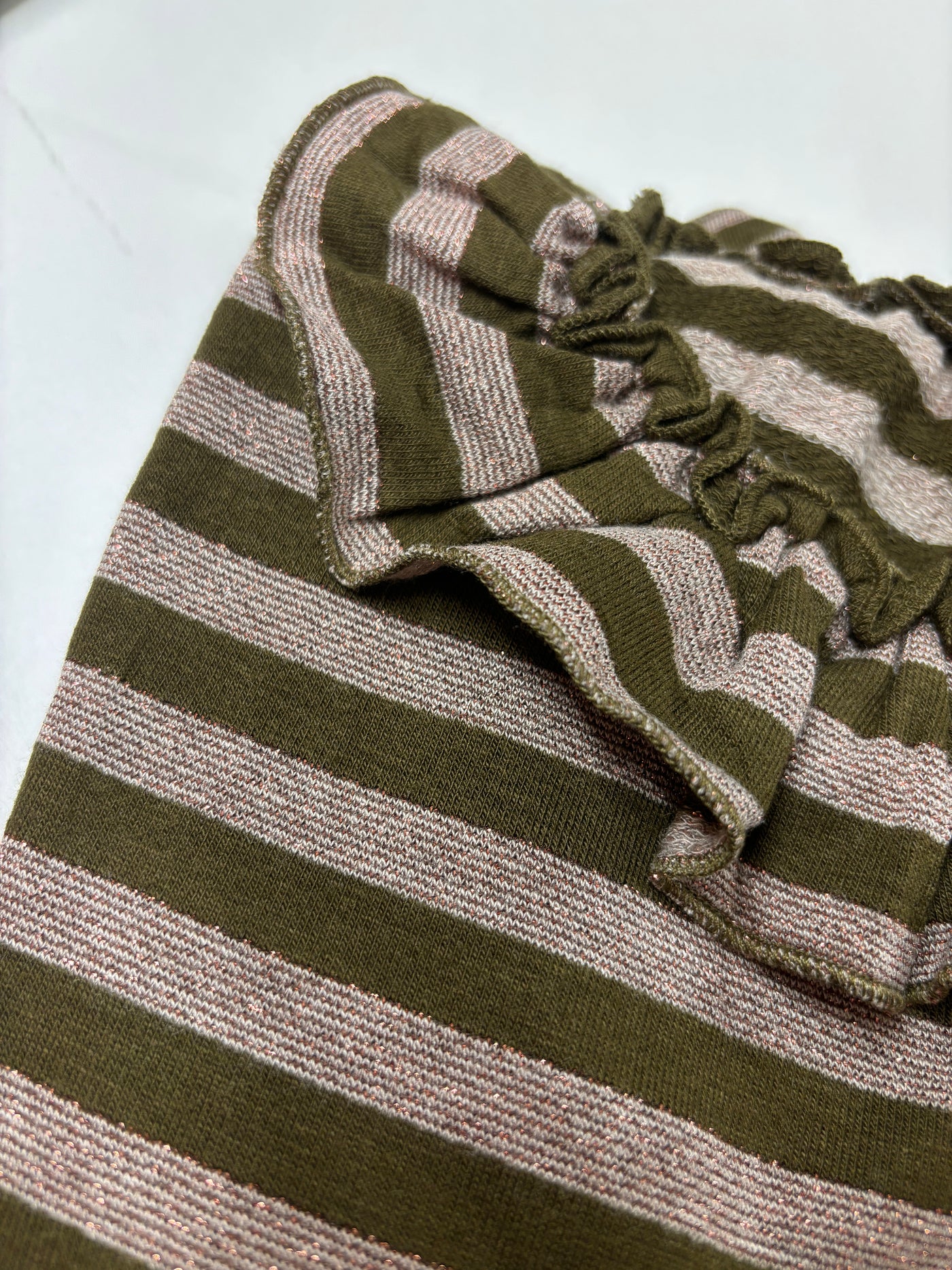 ELOISA maglietta righe verdoni lurex oro rosa