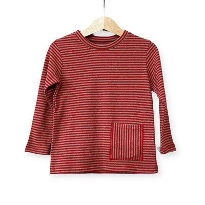 Maglioncino MATTEO a righe BEIGE/ROSSO
