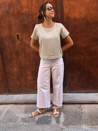 BLUSA ELISABETTA seersucher verde the matcha