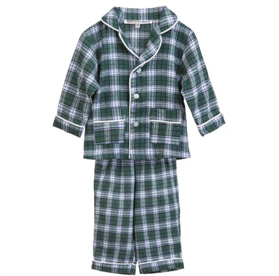 Pigiama BABY flanella tartan verde - Albert