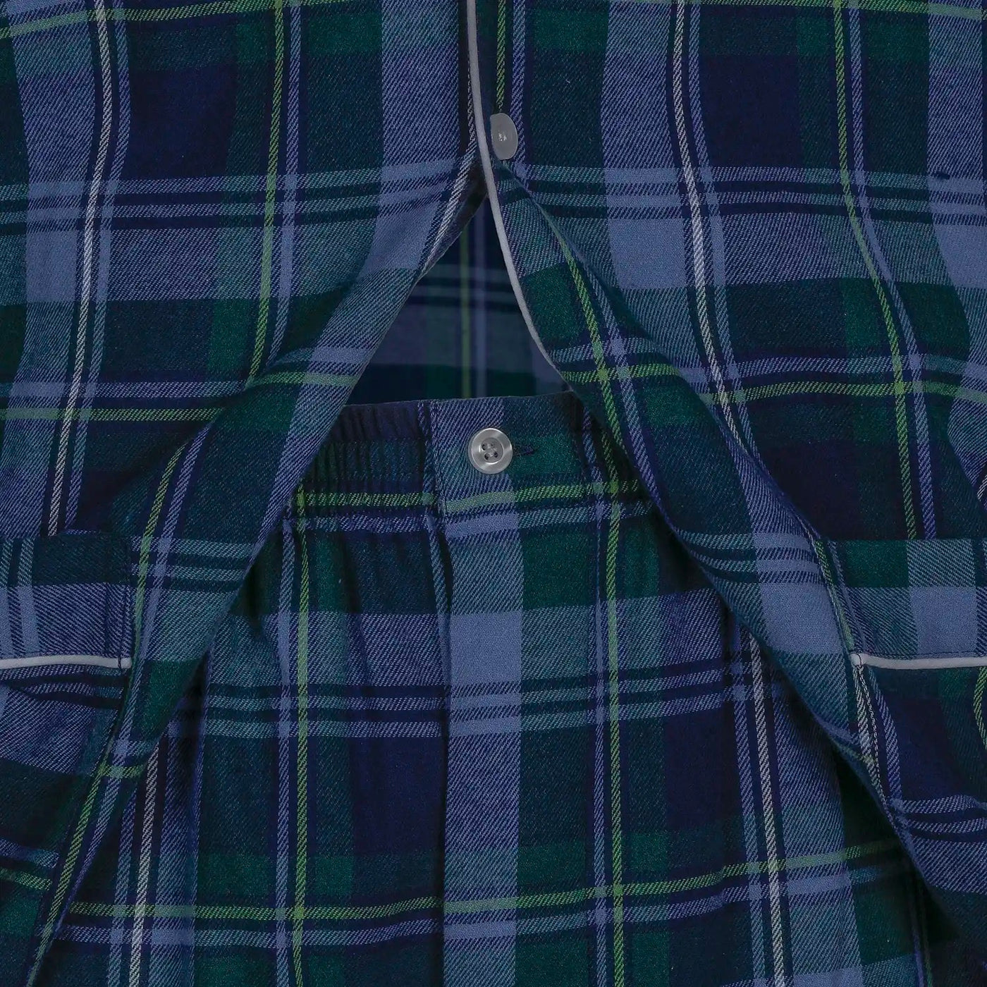 Pigiama UOMO flanella tartan verde e blu - GIRIC