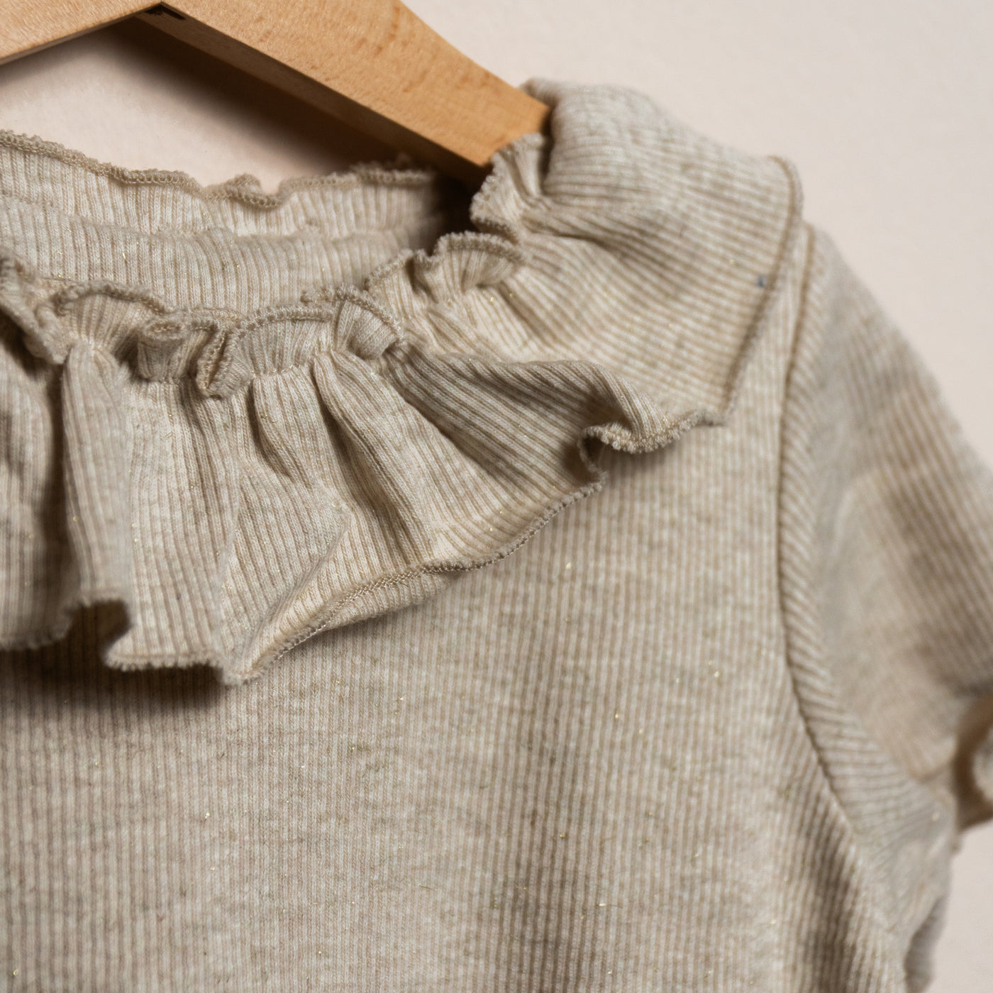 ELOISA maglietta costine beige Lurex