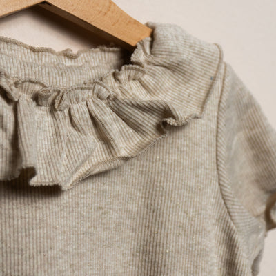 ELOISA maglietta costine beige Lurex