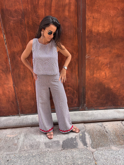 Completo seersucher blu REBECCA e TOP FIOCCO