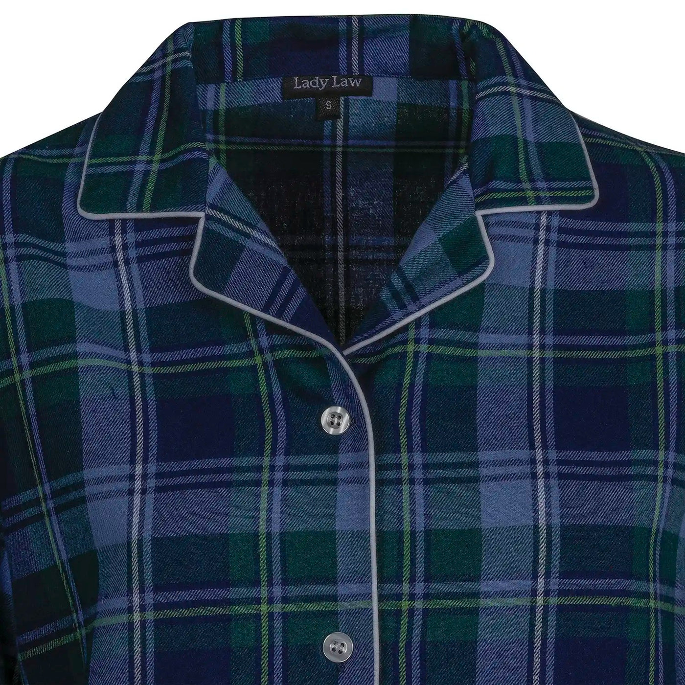 Pigiama DONNA flanella tartan verde e blu - GIRIC