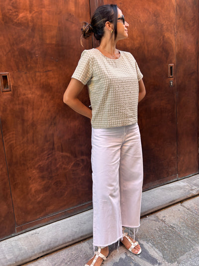 BLUSA ELISABETTA seersucher verde the matcha
