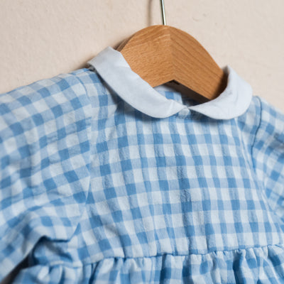 Pagliaccetto seersucher cotone azzurro