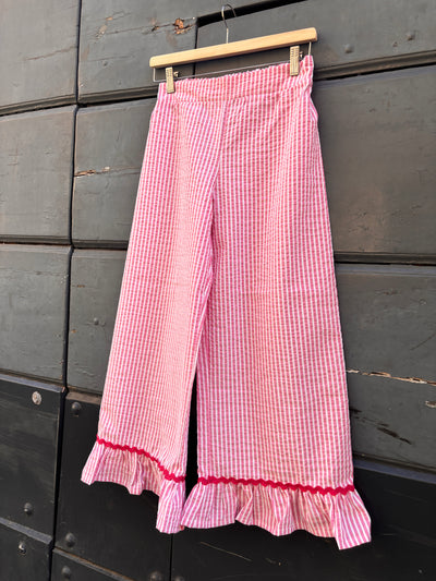 SUNI DONNA pantapalazzo Clo-cló fucsia con rouges