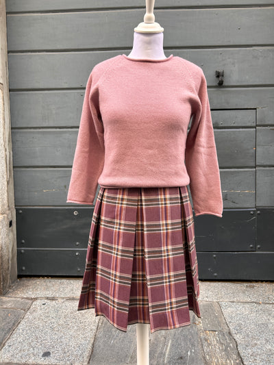 Gonna PIEGHE tartan PRUGNA