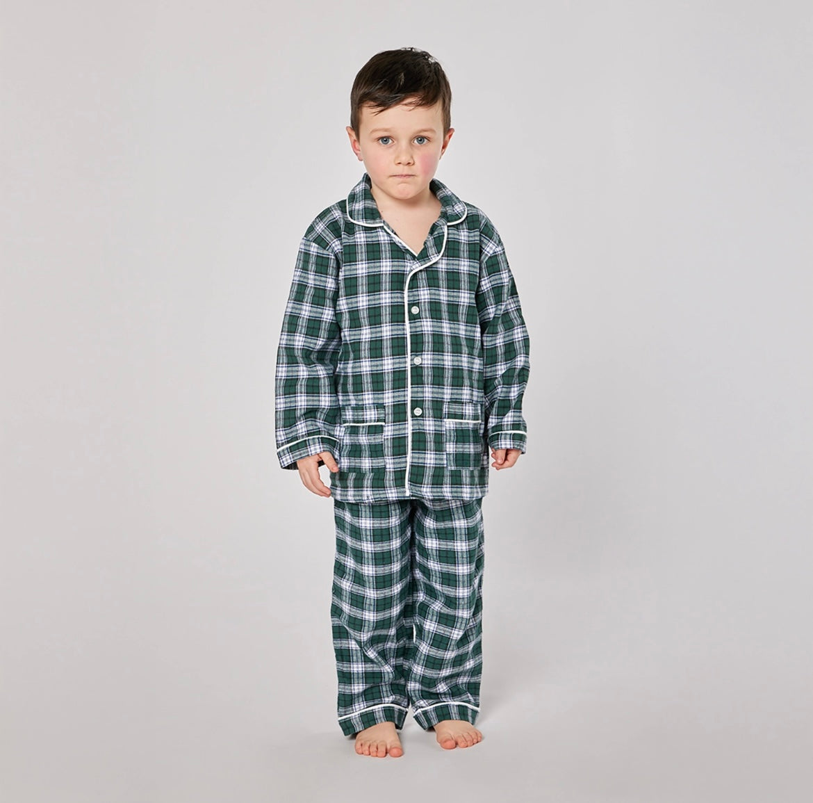Pigiama JUNIOR flanella tartan verde - Albert
