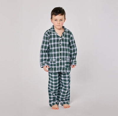 Pigiama JUNIOR flanella tartan verde - Albert