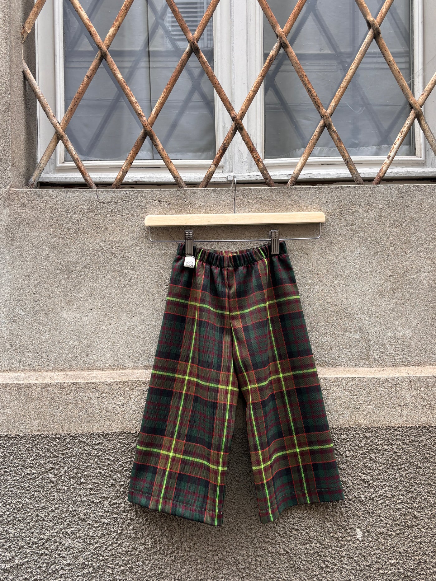 REBECCA Pantalone tartan fluo