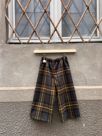 REBECCA Pantalone tartan fluo