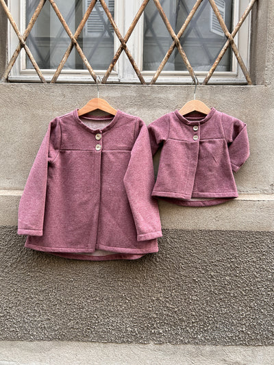 Giacchina GILDA in felpa calda prugna lurex