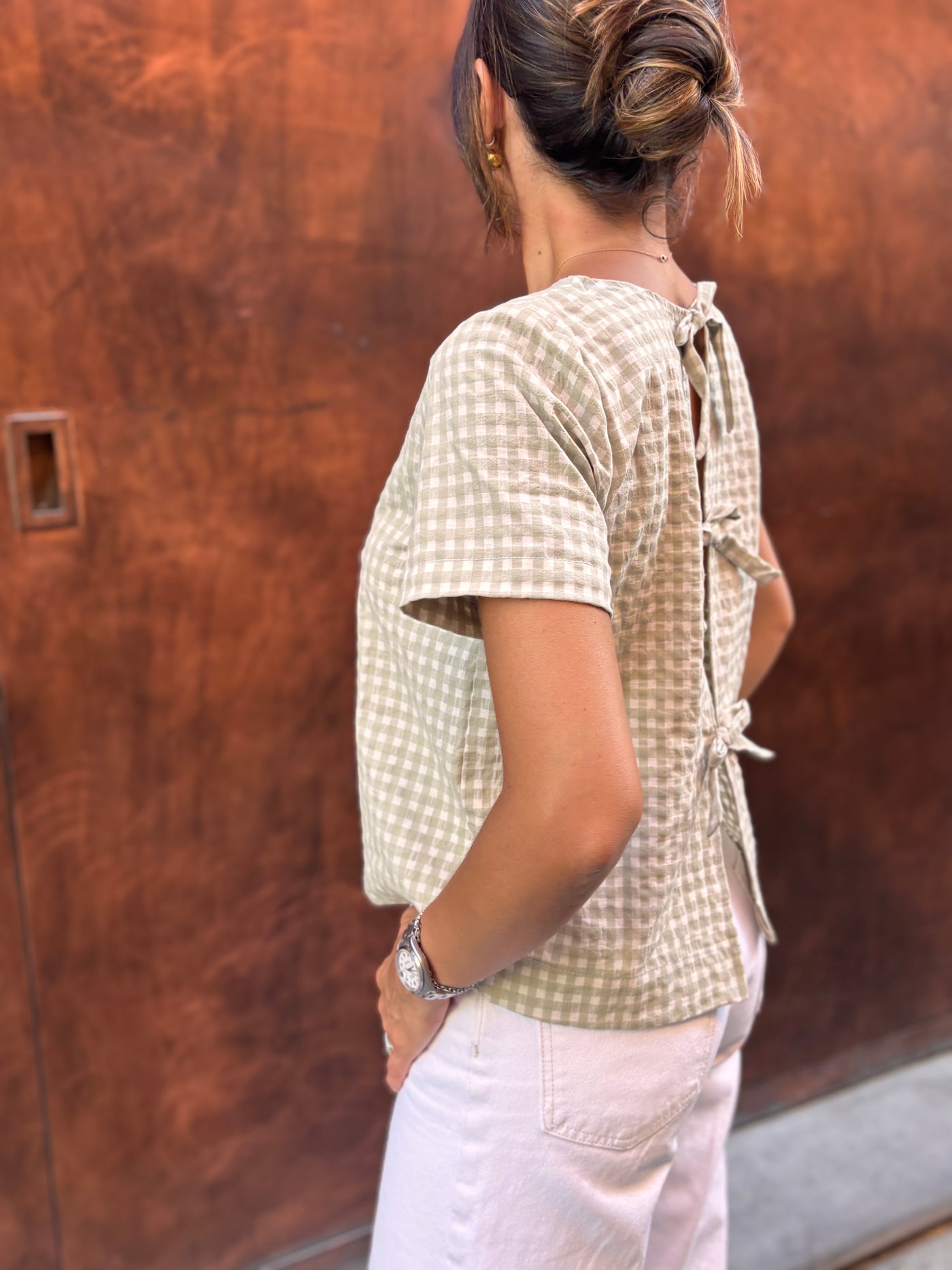 BLUSA ELISABETTA seersucher verde the matcha