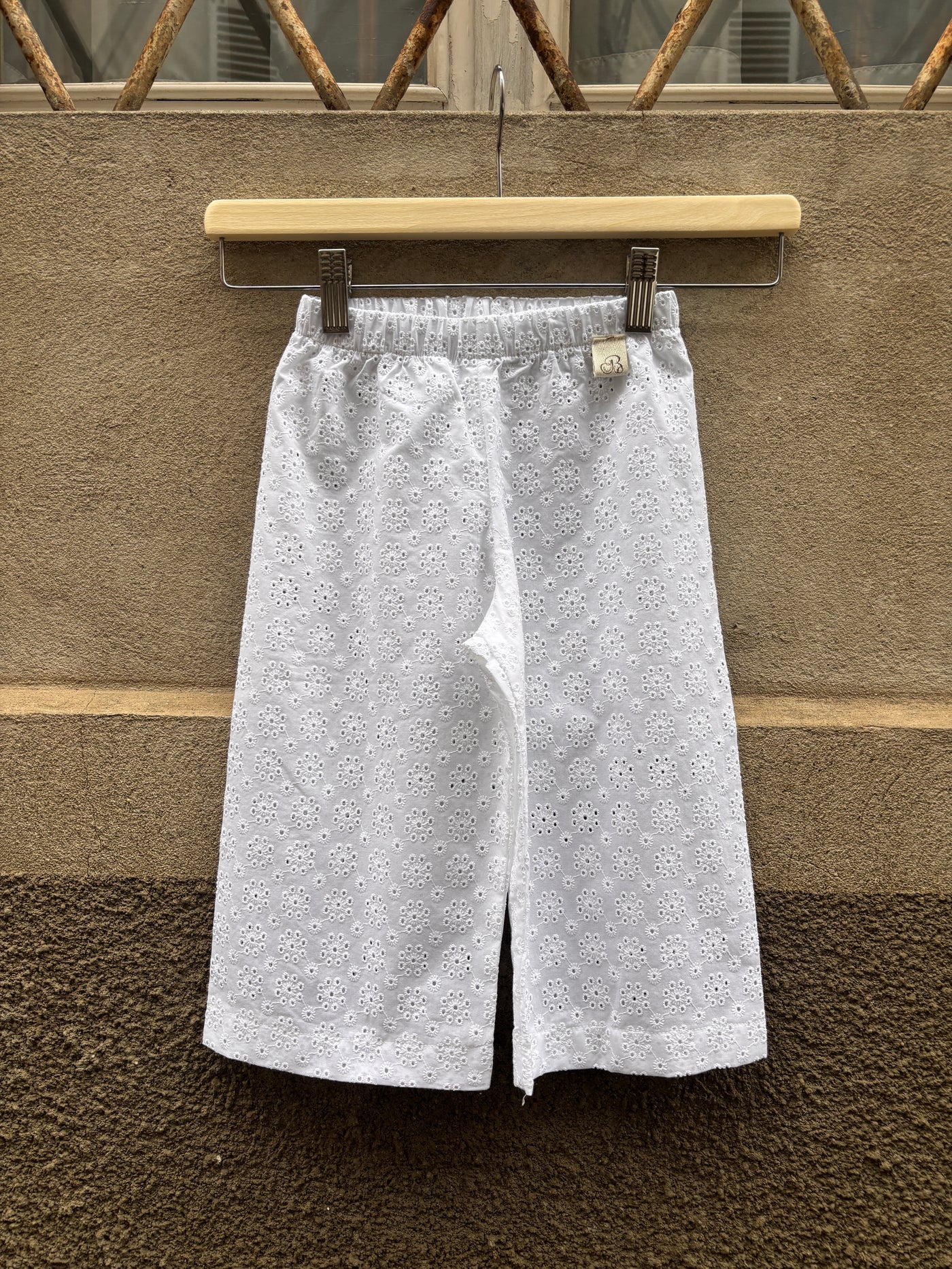 REBECCA Pantalone sangallo bianco