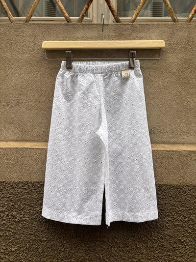 REBECCA Pantalone sangallo bianco