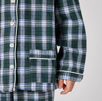 Pigiama JUNIOR flanella tartan verde - Albert