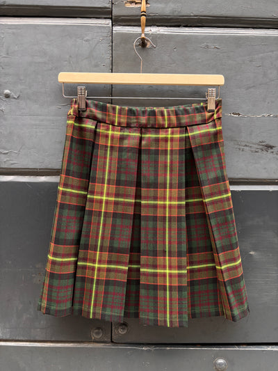 Gonna PIEGHE tartan fluo BLU/VERDE