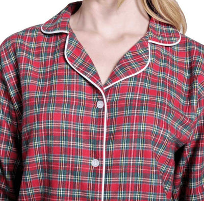 Pigiama DONNA flanella tartan rosso