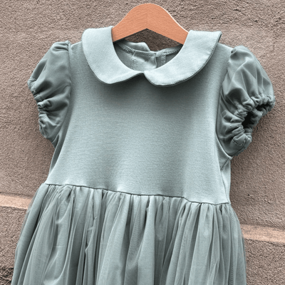Abito IRIS verde menta con tulle