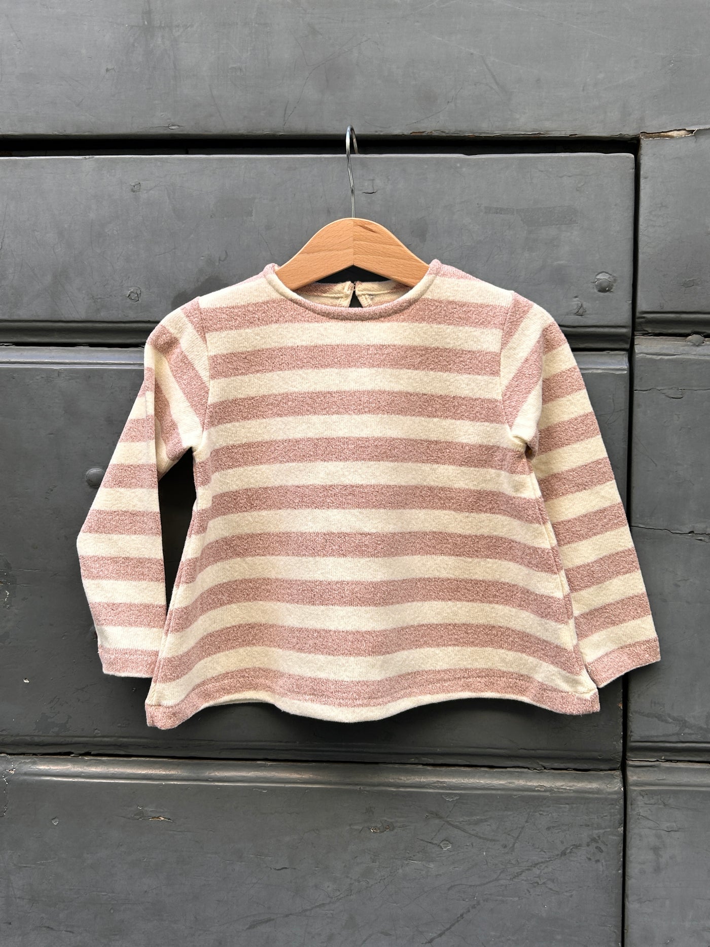 Felpa RUOTA caldo cotone righe rosa lurex