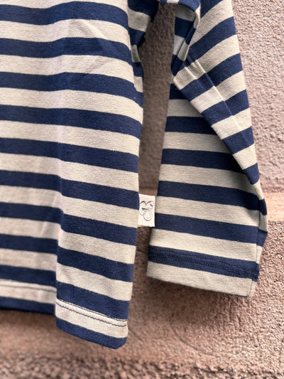 T-shirt MATTEO righe blu e verde salvia