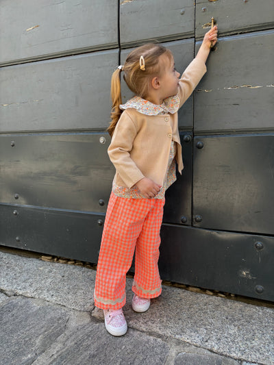 REBECCA Pantalone seersucker fluo arancio