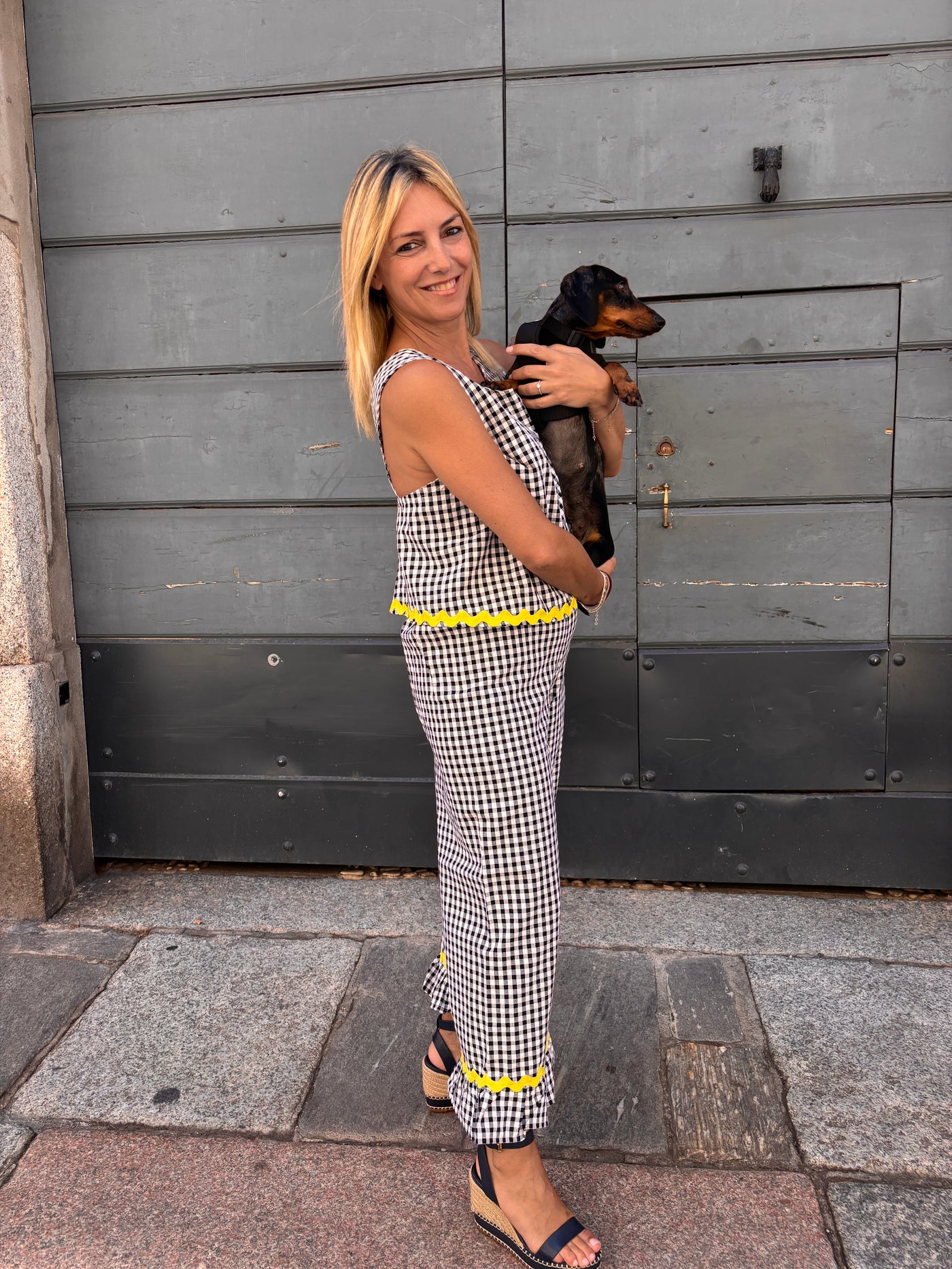 COMPLETO DONNA seersucher nero