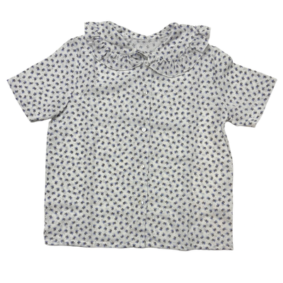 TITTA Camiciola cotone fiorellini blu