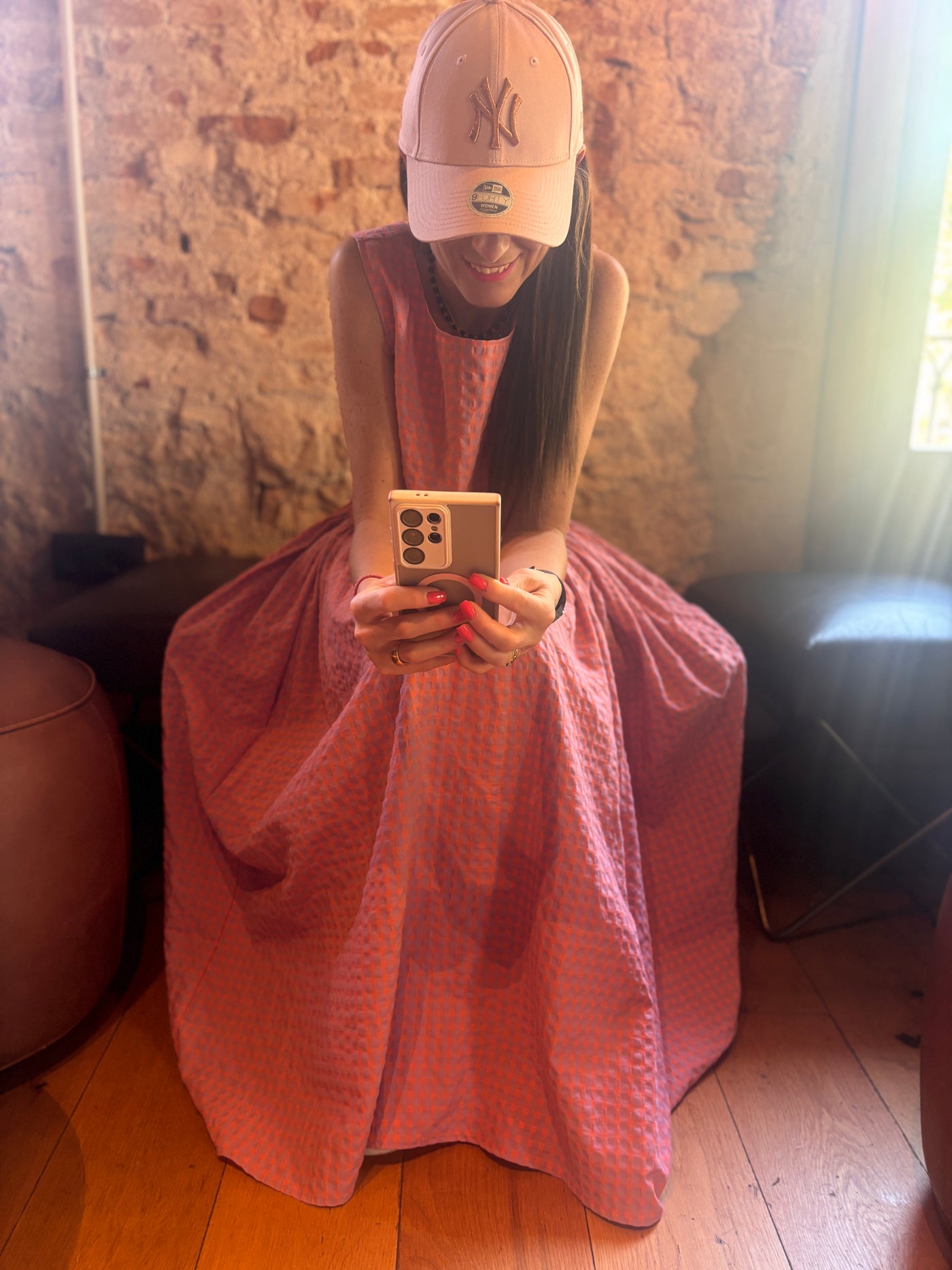 Completo DONNA seersucher lilla-arancio