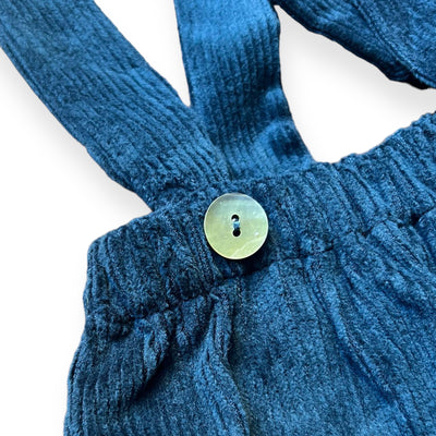 Culotte con bretelle PARIS velluto blu